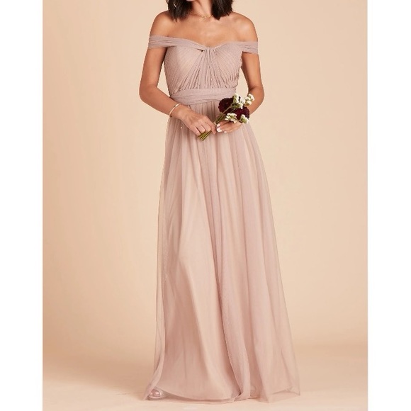 Birdy Grey Sandy Taupe Tulle Tan Strapless Christina Convertible Formal Dress - Picture 1 of 15
